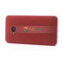 Ултра тънък заден предпазен твърд гръб / капак /  за HTC One M7 - червен / матиран