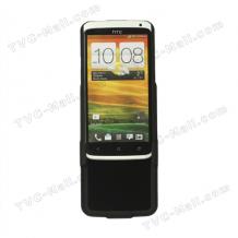 Заден предпазен капак с щипка за HTC One X, One X + Plus  - въртящ се на 180 градуса / черен