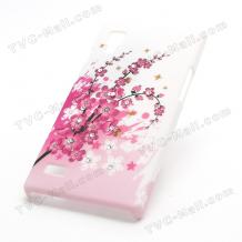 Заден предпазен твърд гръб за LG Optimus L9 P760 P765 P768 / LG L9 - Peach Blossom с камъни