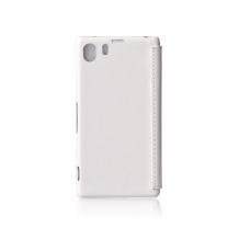 Луксозен кожен калъф Flip тефтер Hoco за Sony Xperia Z1 L39h - бял