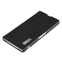 Кожен калъф Flip тефтер Rock за Sony Xperia Z1 L39h C6903 C6902 - Черен