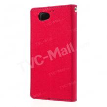 Кожен калъф Flip тефтер MERCURY Goospery със стойка за Sony Xperia Z1 Compact - червен