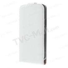 Кожен калъф Flip тефтер за Samsung Galaxy S5 mini G800 - бял