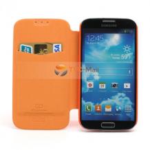 Луксозен кожен калъф Flip тефтер Mercury Techno за Samsung Galaxy S4 I9500 / Samsung S4 i9505 - оранжев