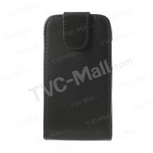 Кожен калъф Flip тефтер за Alcatel One Touch Pop C3 4033 - черен