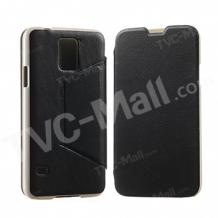 Луксозен кожен калъф Flip Cover със стойка Kalaideng SWIFT Series за Samsung Galaxy S5 G900 - черен