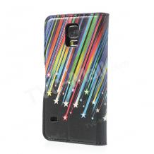 Кожен калъф Flip тефтер със стойка за Samsung Galaxy S5 G900 - meteor