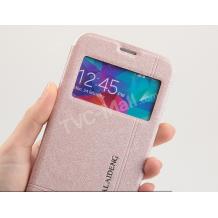 Луксозен кожен калъф Flip Cover S-View тефтер Kalaideng ICELAND за Samsung G900 Galaxy S5 / Samsung S5 - златист