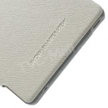 Луксозен кожен калъф Flip тефтер WOW Bumper S-View за Sony Xperia T3 - бял