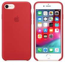 Оригинален гръб Silicone Cover за Apple iPhone 7 / iPhone 8 - червен
