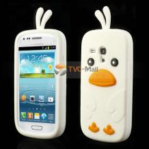 Силиконов калъф / гръб / ТПУ 3D за Samsung Galaxy S Duos S7562 / Samsung S Duos 2 S7582 - Angry Bird / бял