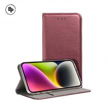 Кожен калъф Flip тефтер Magnetic Book със стойка за Samsung Galaxy A27 - бордо