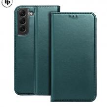 Кожен калъф Flip тефтер Magnetic Book със стойка за Samsung Galaxy A27 - тъмнозелен