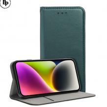 Кожен калъф Flip тефтер Magnetic Book със стойка за Samsung Galaxy A27 - тъмнозелен