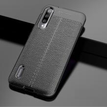 Луксозен силиконов калъф / гръб / TPU за Xiaomi Mi A3 - черен / имитиращ кожа