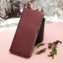 Кожен калъф Flip тефтер Magnet Book със стойка за Huawei Nova 12i - бордо