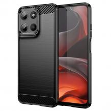 Силиконов калъф / гръб / кейс за Motorola Moto G05 / Moto E15 - черен / carbon