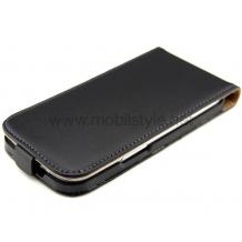 Кожен калъф тип SLIM Flip за Nokia Asha 302 - черен