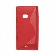 Силиконов калъф / гръб / ТПУ S-Line за Nokia Lumia 900 - червен