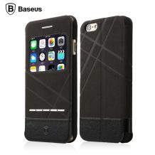 Луксозен калъф Flip тефтер със стойка S-View BASEUS Unique Series за Apple iPhone 6 Plus 5.5'' - черен