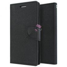 Кожен калъф Flip тефтер със стойка MERCURY Fancy Diary за Huawei P20 - черен