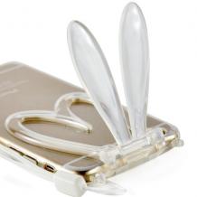 Силиконов калъф / гръб / TPU 3D Rabbit за Apple iPhone 5 / iPhone 5S - прозрачен