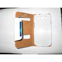 Кожен калъф Flip тефтер за Samsung Galaxy S3 S III SIII I9300 - бял