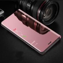 Луксозен калъф Clear View Cover с твърд гръб за Huawei P Smart Plus - Rose Gold