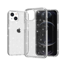 Луксозен силиконов калъф / кейс / Crystal Case TPU за Apple iPhone 13 6.1'' - прозрачен / брокат