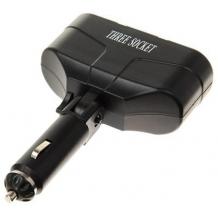 Разклонител за запалка 12V троен 1 към 3 - черен / WF-0660