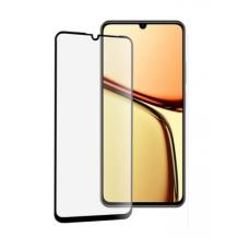 5D full cover Tempered glass Full Glue screen protector Realme C61 / Извит стъклен скрийн протектор с лепило от вътрешната страна за Realme C61 - черен кант
