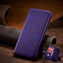 Кожен калъф Flip тефтер Magnetic Book със стойка за Xiaomi Redmi Note 14 Pro Plus - лилав