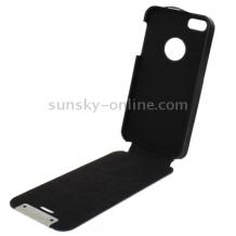 Кожен хоризонтален Flip Leather Case за Iphone 5G - черен