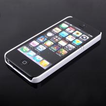 Заден предпазен твърд гръб за Apple iPhone 5 - бял с лотус