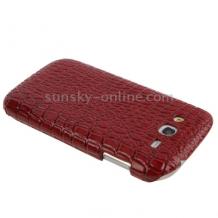 Заден предпазен твърд гръб за Samsung Galaxy Grand I9080 I9082 - Croco / червен