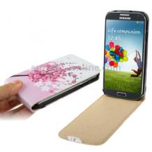 Кожен калъф Flip тефтер за Samsung Galaxy S4 IV I9500 - Peach Blossom