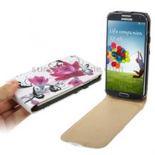 Кожен калъф Flip тефтер за Samsung Galaxy S4 IV I9500 - Лотос