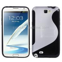 Силиконов калъф S-Line с поставка за Samsung Galaxy Note II N7100 /Samsung  Note 2 N7100 - черен с прозрачно