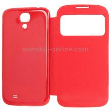 Луксозен кожен калъф S-View Kalaideng Rada за Samsung Galaxy S4 I9500 / Galaxy S4 I9505 - червен