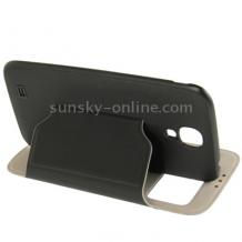 Луксозен кожен калъф S-View  RADA със стойка за Samsung Galaxy S4 mini i9190 / i9192 / i9195 - черен