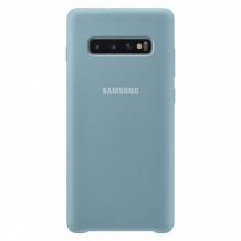 Оригинален гръб Silicone Cover за Samsung Galaxy S10 - светло син