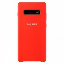 Силиконов кейс Silicone Cover за Samsung Galaxy S10 Plus - червен