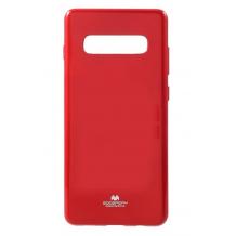 Луксозен силиконов калъф / гръб / TPU Mercury GOOSPERY Jelly Case за Samsung Galaxy S10 Plus - червен