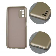 Силиконов калъф / гръб / TPU кейс Metallic Cover за Samsung Galaxy S21 FE - златист