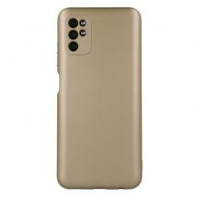 Силиконов калъф / гръб / TPU кейс Metallic Cover за Samsung Galaxy S22 Ultra 5G - златист