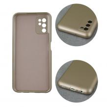 Силиконов калъф / гръб / TPU кейс Metallic Cover за Samsung Galaxy S22 Ultra 5G - златист