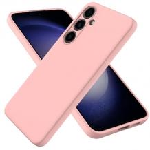 Силиконов калъф / кейс / Nano TPU за Samsung Galaxy S24 Plus - розов гръб със защита за камерата