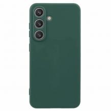 Силиконов калъф / кейс / Nano TPU за Samsung Galaxy S25 5G - тъмно зелен гръб със защита за камерата