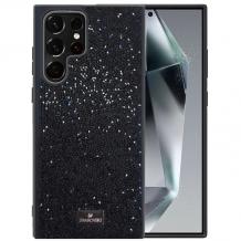 Луксозен твърд гръб Swarovski за Samsung Galaxy S25 Ultra - черен / камъни