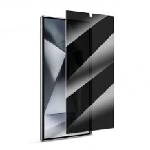 Privacy 5D full cover Tempered glass Full Glue screen protector стойка за Samsung Galaxy S25 Ultra / Privacy Извит стъклен скрийн протектор с лепило от вътрешната страна за Samsung Galaxy S25 Ultra - черен / прозрачен